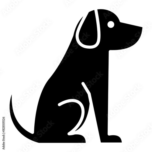 Sitting Dog Pet Glyph Icon