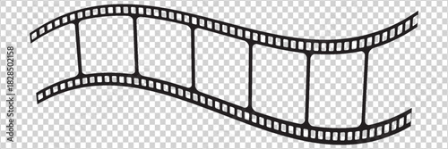 Film strip background with retro photo and cinema frames. Movie reel or video strip roll design. Vector illustration for media, film, and photography projects.eps10