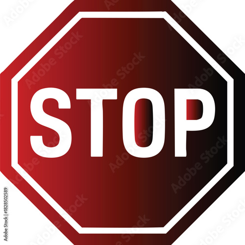Classic red stop sign vector illustration for safety, traffic, and regulation concepts.