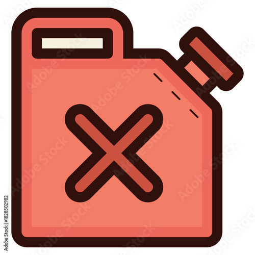red fuel container jerrycan icon illustration