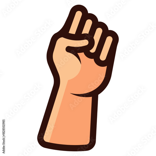 hand fist fight gesture icon illustration