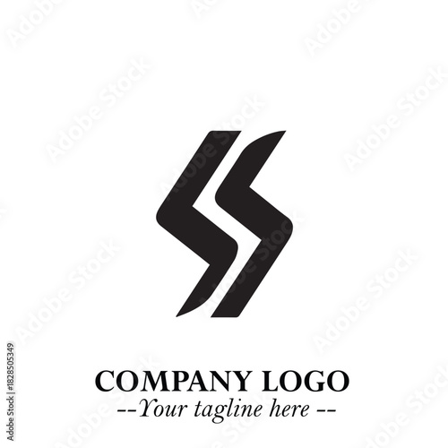 Sleek Electrical Logo Symbol on a Clean White Background for Modern Branding Design Elements Art