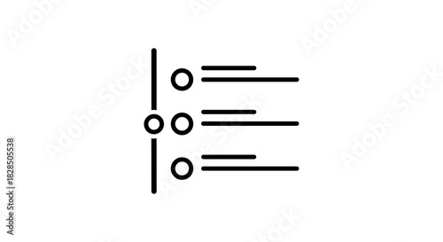 Minimalist linear checklist icon with adjustable parameters