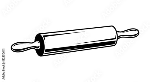 Classic rolling pin illustration with vintage style for baking themes