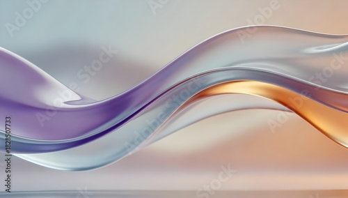 Abstract 3D shapes and flowing wave forms with smooth gradients modern background design creative motion minimal art digital concept