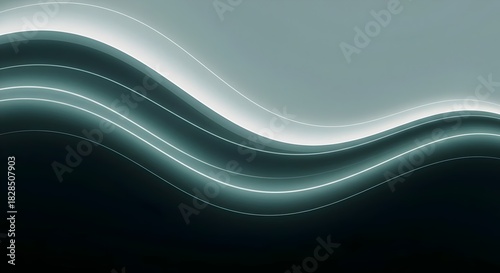 Abstract 3D shapes and flowing wave forms with smooth gradients modern background design creative motion minimal art digital concept