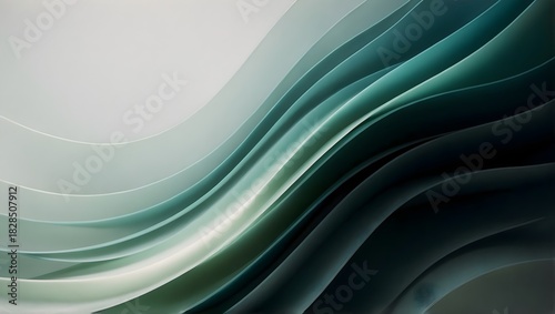 Abstract 3D shapes and flowing wave forms with smooth gradients modern background design creative motion minimal art digital concept