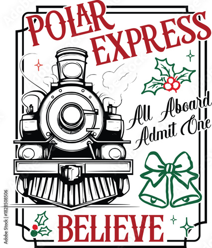 Polar Express Ticket Svg Png Files, Train Svg, Holiday Svg, Christmas Svg,  North Pole Svg, Christmas sign svg, All Abroad Train Ride Svg, Believe Svg