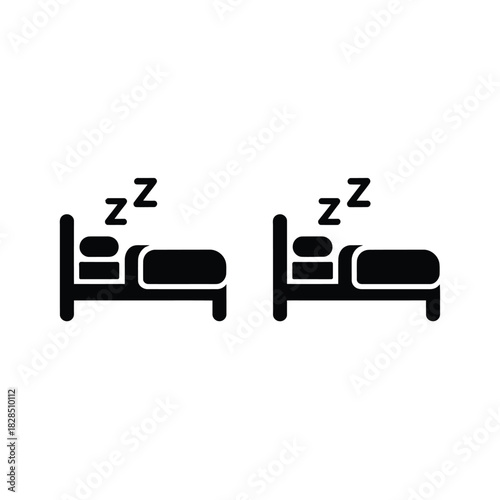 Two beds are shown with 'zzz' symbols indicating sleep.