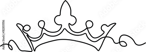 Continuous one line drawing of a royal crown. king crown outline. Minimalist design hand drawn crown. vector illustration. editable stroke