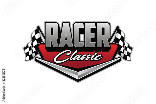 American emblem automotive industry restoration badge, vintage racing auto logo