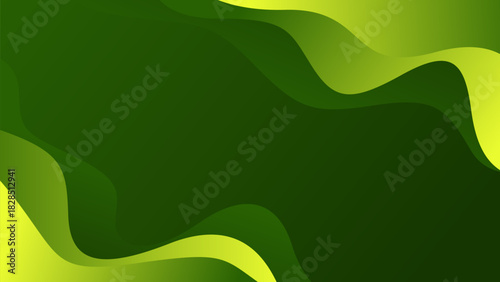 Abstract green fluid wave background, modern dynamic wallpaper, smooth gradient curves. Suitable for template designs, sale banners, business, events, websites, and pages