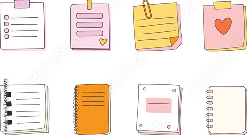 Clean and modern vector illustration of a paper clip holding a stack of documents ideal for business and office themes presented in vibrant cmyk colors