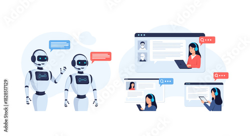 AI Chatbot and Human Customer Service Interaction.