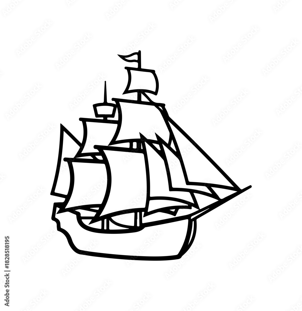 custom made wallpaper toronto digitalElegant sailing ship vector illustration ready for nautical designs and adventure themes
