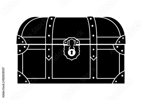 Mysterious treasure chest vector graphic illustration for adventurous tales and pirate lore