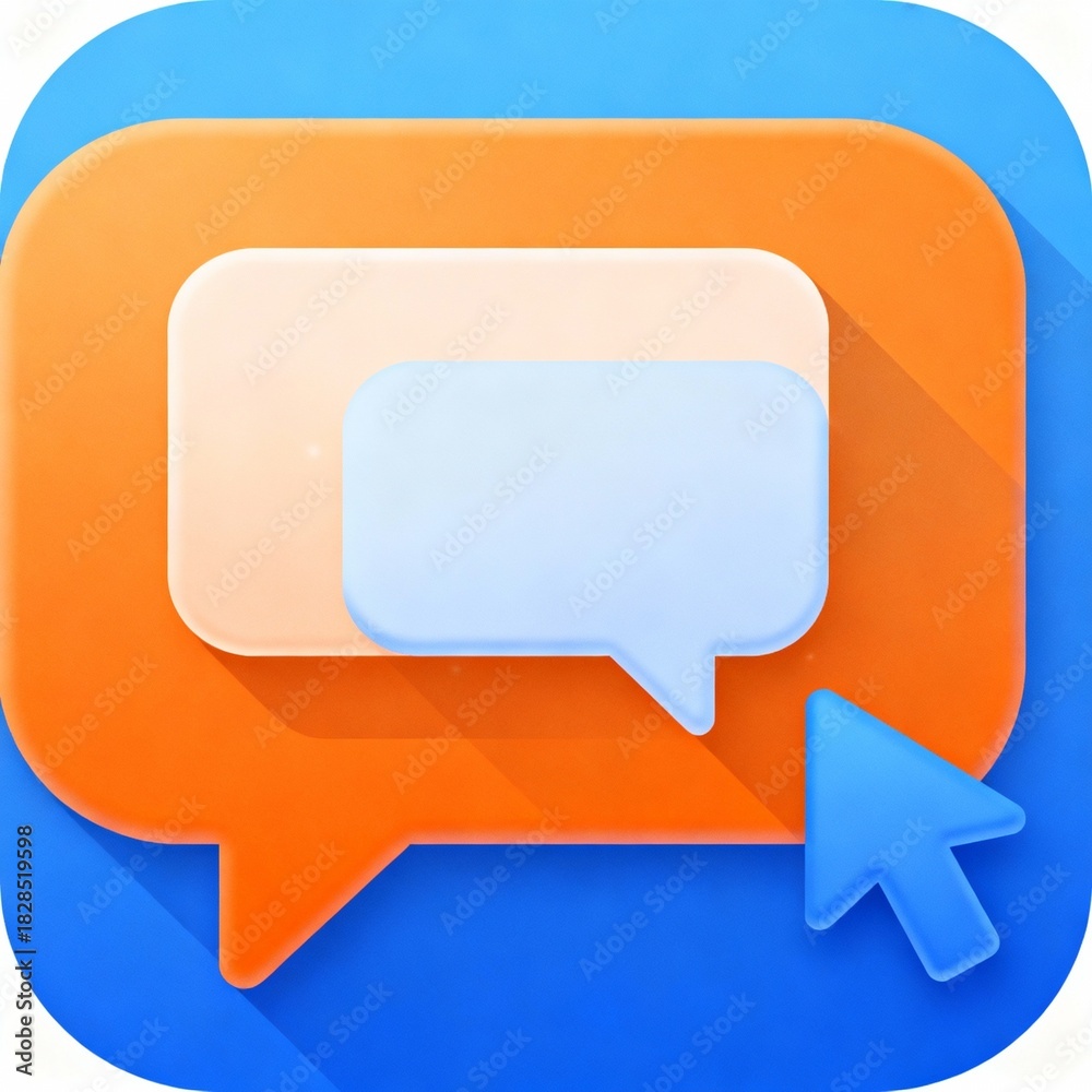 Fototapeta premium Messaging app icon with cursor