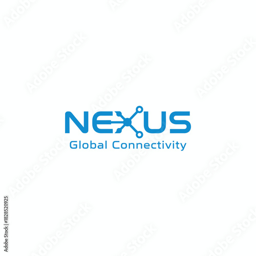 A sleek tech logo featuring stylized circuit connections integrated into the word “NEXUS,” symbolizing global connectivity, digital networks, and modern communication.