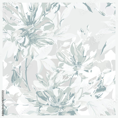 Abstract hijab design in vector with 45-inch square size scarf