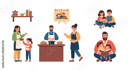 Family Activities Collection Cooking Reading and Learning Together.