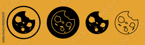 Biscuit Icon Set , Cookie Vector Symbol
