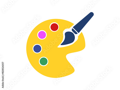 Artist's palette icon set for drawing, mixing, and creating.
