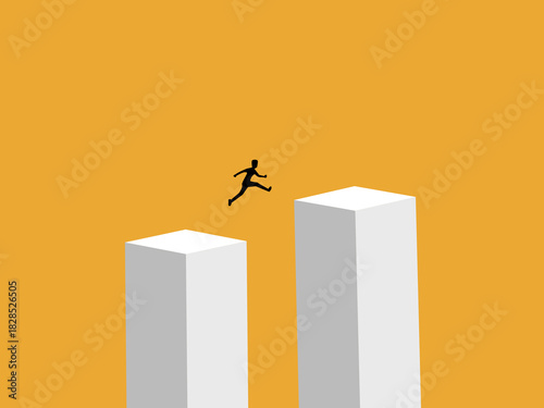 People jumping over gaps