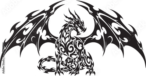 Hyper-Detailed Aggressive Tribal Monster Dragon