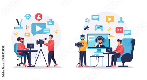 Video Production and Content Creation Process Illustrated.