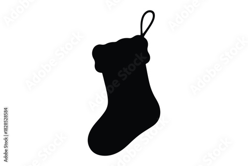 Christmas stocking silhouette vector, Christmas stocking icon