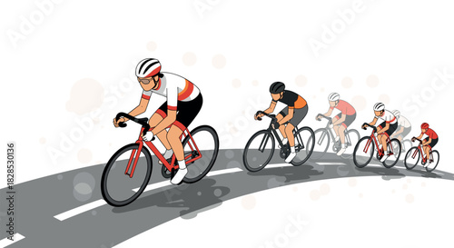 Cyclists in motion: dynamic group racing with gradient style