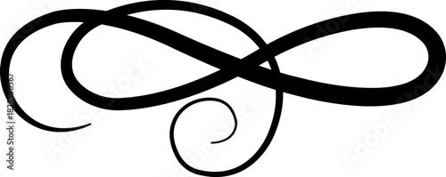 Elegant vintage calligraphic swirl, ornate decorative flourish classic filigree ornament swirl, curl, divider, scroll, border element, black line art design vector illustration