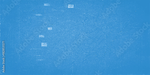 Futuristic digital pattern on a blue wall with grunge texture and water drops