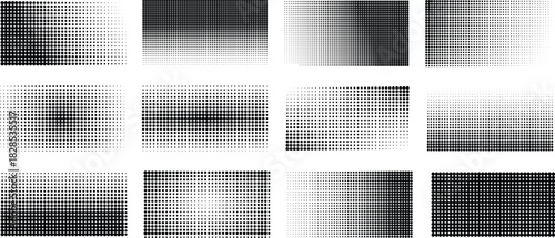 Halftone gradient dotted background set