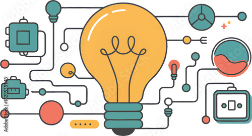Bulb Theme Flat Filament With Innovation Light Circuit Design