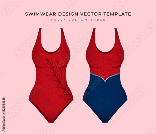 Modern Summer Swimwear Design Vector Template Fully Customisable