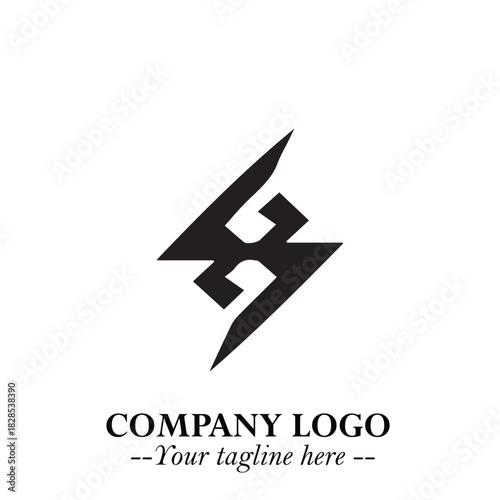 Sleek Electrical Logo Symbol on a Clean White Background for Modern Branding Design Elements Art