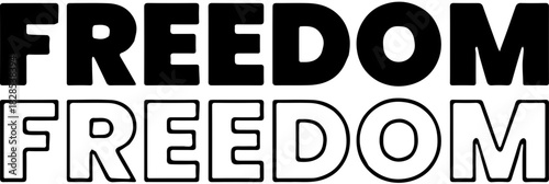 Art Design illustration of freedom black and white