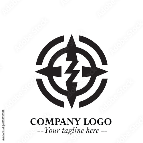 Sleek Electrical Logo Symbol on a Clean White Background for Modern Branding Design Elements Art