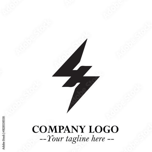 Sleek Electrical Logo Symbol on a Clean White Background for Modern Branding Design Elements Art