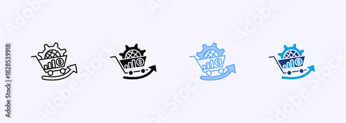 Market Trend Icon Set Multiple Style Collection Element For Design