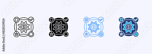 Business Model Icon Set Multiple Style Collection Element For Design