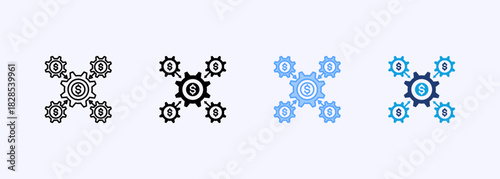 Business Merger Icon Set Multiple Style Collection Element For Design