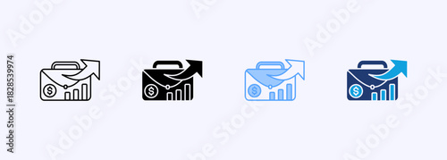 Rising Icon Set Multiple Style Collection Element For Design