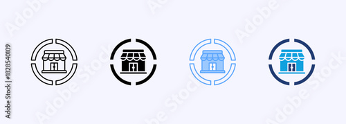 Market Share Icon Set Multiple Style Collection Element For Design