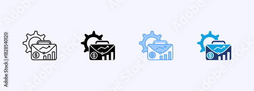 Business Performance Icon Set Multiple Style Collection Element For Design