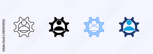 Human Resource Icon Set Multiple Style Collection Element For Design