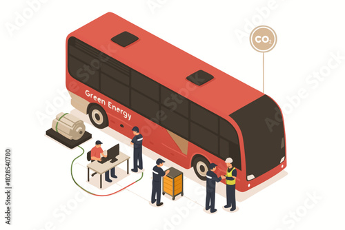 Innovative green energy bus maintenance offers sustainable transport solution for eco conscious cities and a cleaner environment