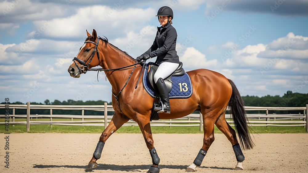 Obraz premium Horse Riding Competition – Equestrian Sports and Riding Concept
