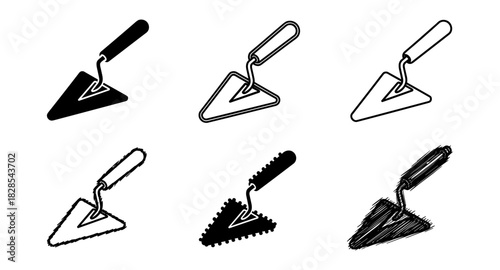 Variety of trowel designs in different artistic styles